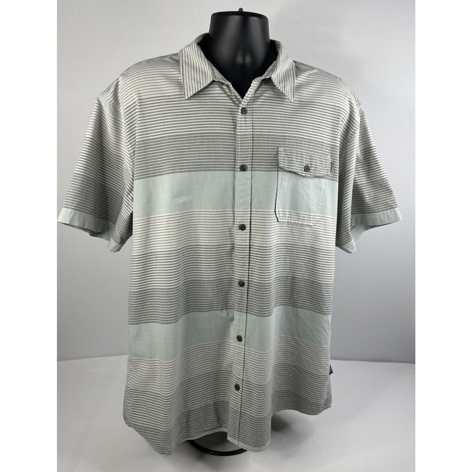 Howler Brothers San Gabriel Shirt Mens Xl Grey Striped Short Sleeve Button Up